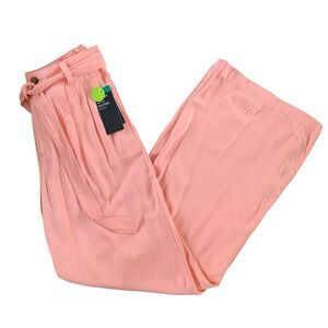 NWT a.n.a A New Approach Belted High Rise Wide Leg Trousers Pink- Size 6
